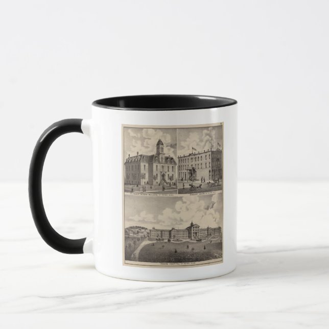 Mug Hôpital pour malades mentaux, bâtiment des écoles  (Gauche)