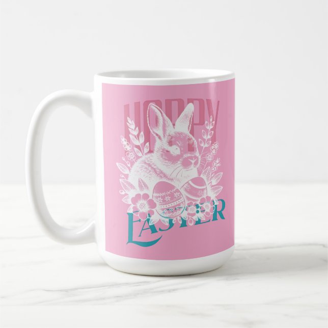 Mug Hoppy Easter Bunny Stamp Pink (Gauche)