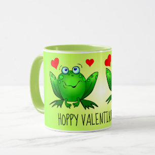 Mug Hoppy Valentines Day Cute Frogs avec Coeurs