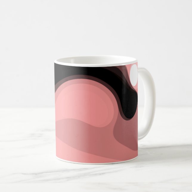 Mug Horizon coucher de soleil : rose, noir et blanc Ab (Devant droit)