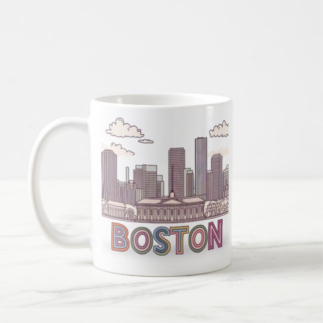 Mug Horizon de la ville de Boston, Boston Ma États-Uni (Gauche)