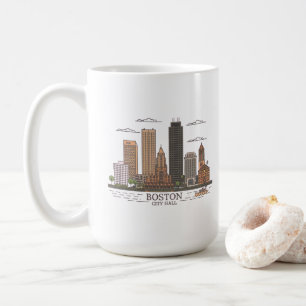 Mug Horizon de la ville de Boston, horizon de Boston m