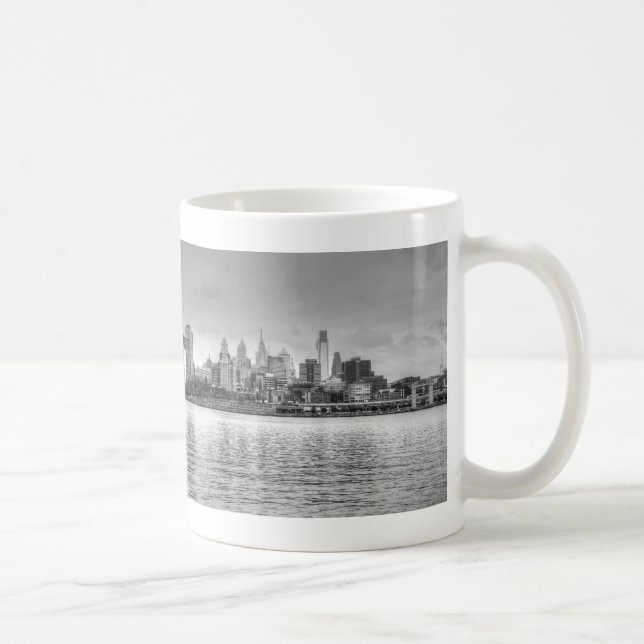 Mug Horizon de Philadelphie en noir et blanc (Droite)