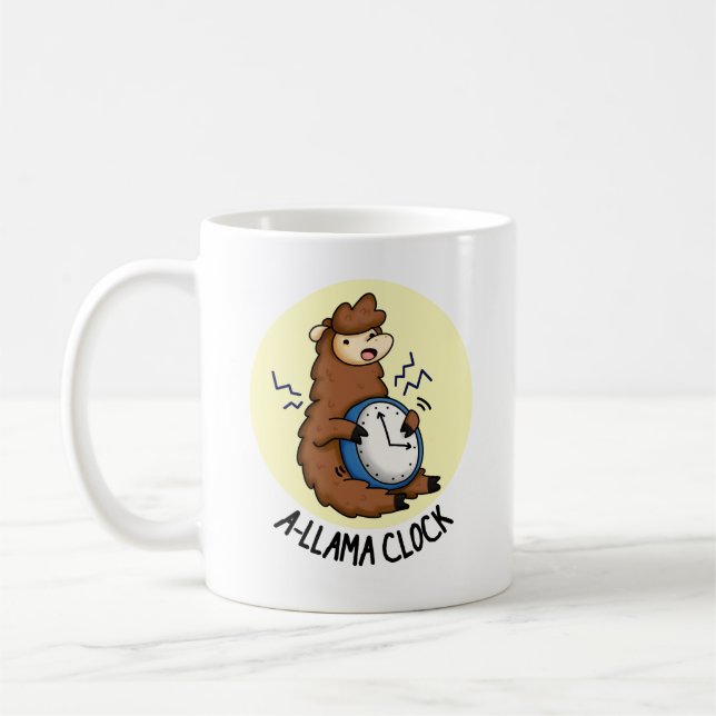 Mug Horloge A-llama Funny Llama Pun (Gauche)