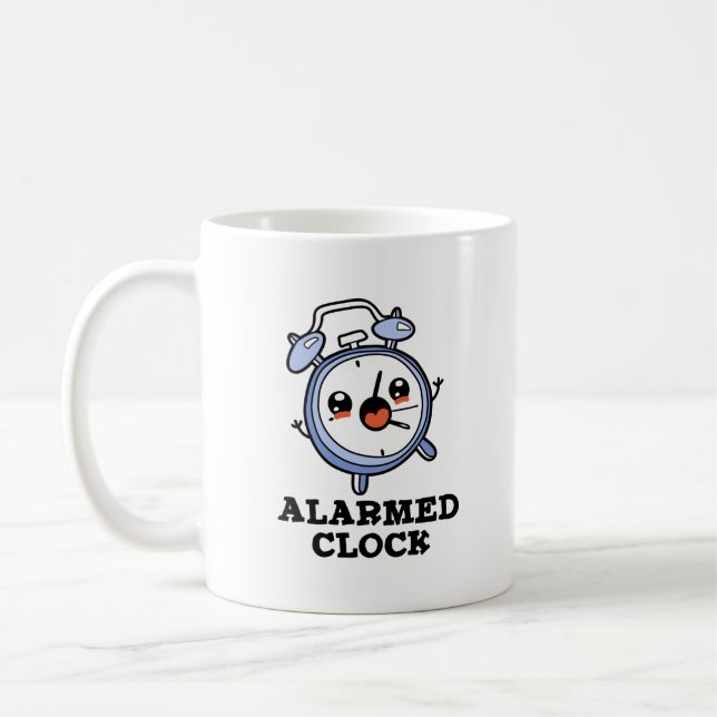 Mug Horloge Alarmée Drôle Alarme Pun d'horloge (Gauche)