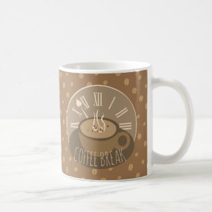 Mug Horloge et haricots de pause café