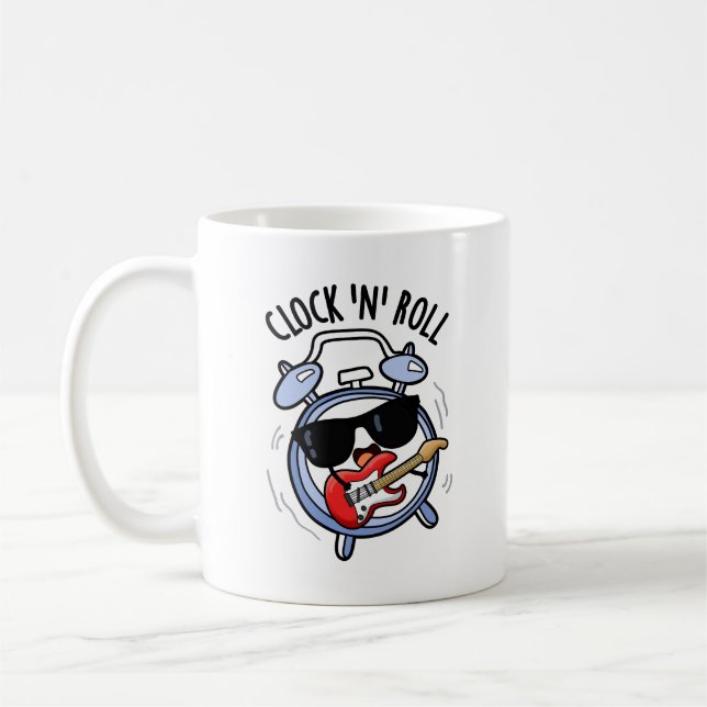 Mug Horloge Et Rouleau Funny Rock Pun (Gauche)