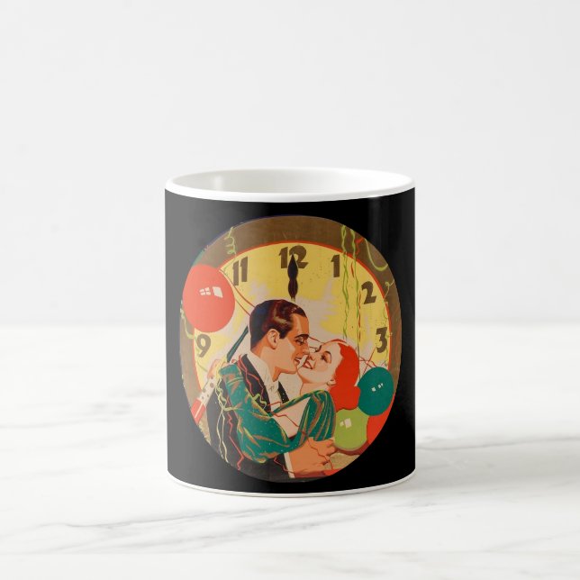 Mug Horloge vintage Art Déco du baiser de la Saint-Syl (Centre)