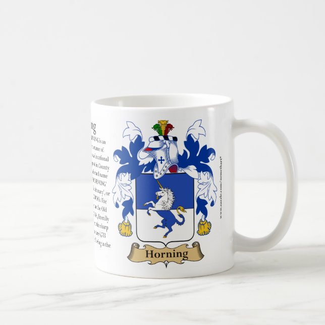 Mug Horning, l'origine, la signification et la crête (Droite)