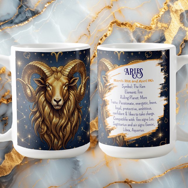 Mug Horoscope Sign Aries | Astrology Traits & Dates (Créateur téléchargé)
