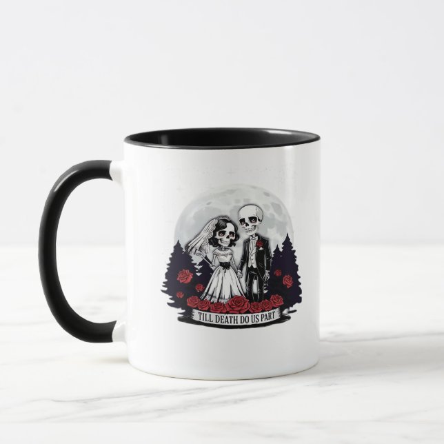 Mug Horreur Valentines Jour Skeleton Couple Jusqu'à la (Gauche)