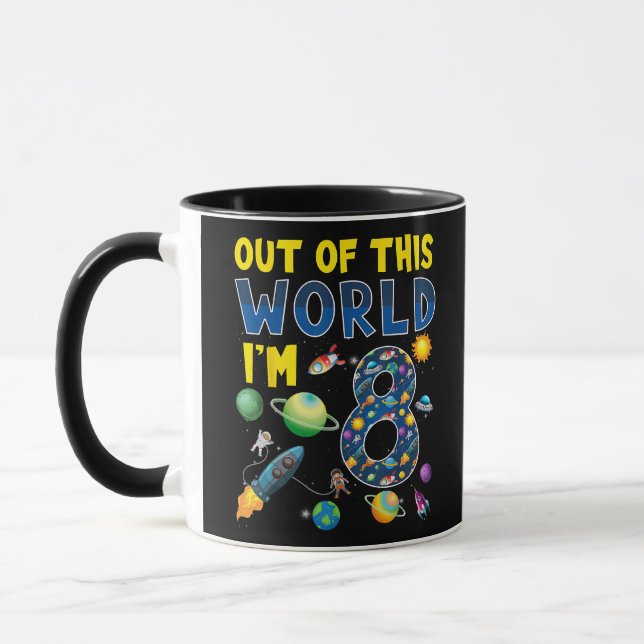 Mug Hors de ce monde je suis 8 Space Rocket Anniversai (Gauche)