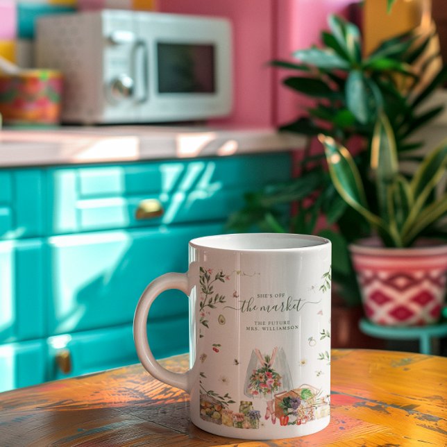 Mug Hors Du Marché | Mariée Monogramme Futur Mme. (Créateur téléchargé)