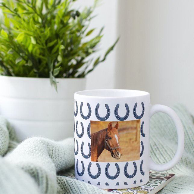 Mug Horse Collage Photo Custom Owner Horseshoe (Créateur téléchargé)