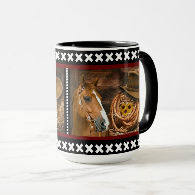 Mug Horse cowboy Hat Lasso Western (Devant droit)