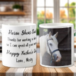 Mug Horse Show Papa - Photo personnalisée Funny Equine<br><div class="desc">Surprise papa cette Fête des pères avec ce cheval super mignon show papa mug. Papa... Merci de travailler si dur, pour que je puisse dépenser tout votre argent. Personnalisez avec la photo de cheval préférée du père du cheval, et le nom. DROIT D'AUTEUR © 2020 Judy Burrows, Black Dog Art...</div>