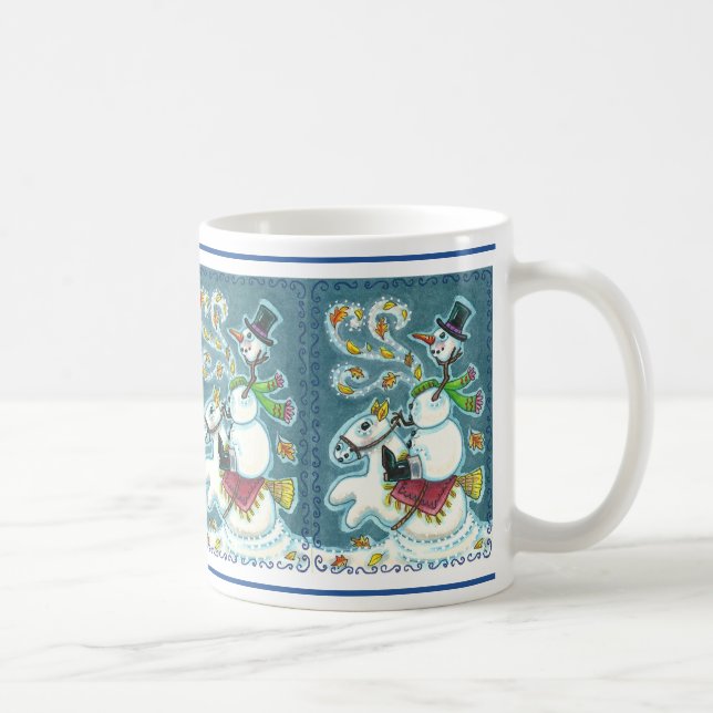 MUG HORSEMAN SNOWMAN SANS TÊTE, HUMOUR XMAS HALLOWEEN, (Droite)