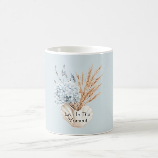 Mug Hortensia Bleu Fleurs de Lavande dans un Vase (Centre)