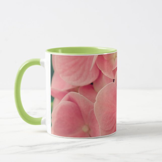 Mug Hortensia Hydrangea fleurs rose pastel floral (Gauche)
