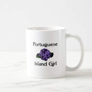 Mug Hortensia portugais de bleu de ~ de fille d'île
