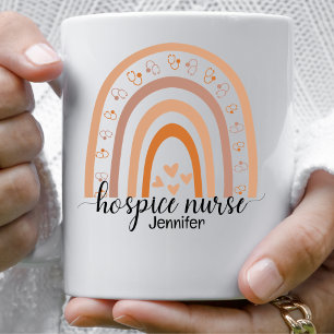 Mug Hospice Nurse Script Rainbow Personnalisé