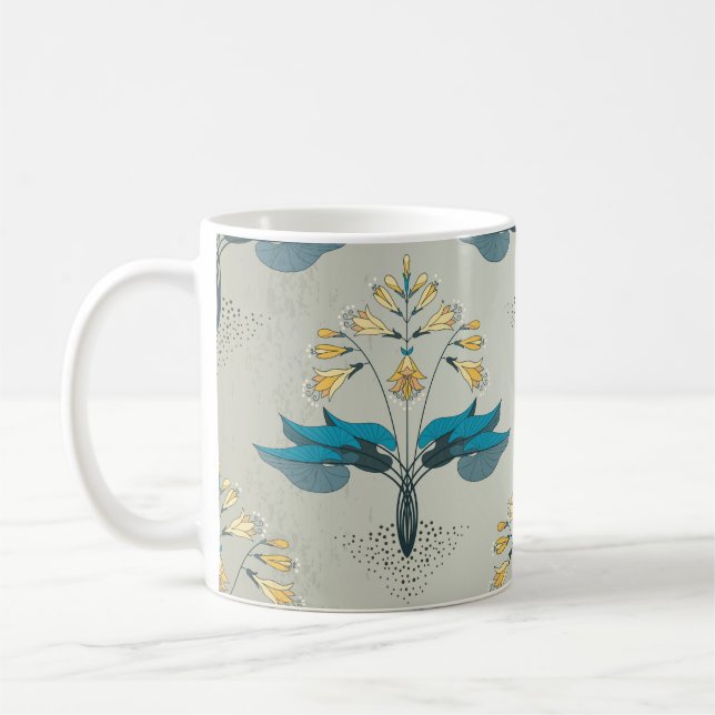 Mug hosta vintage, motif moderne fleurie. (Gauche)