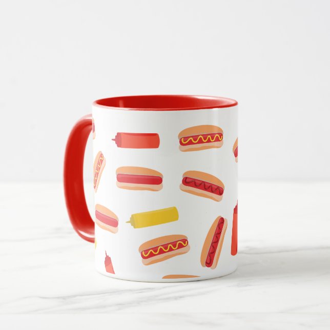 Mug Hot Dog Fast Food Motif barbecue (Devant gauche)