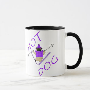 Mug Hot Dog Funny Ski Carlin violet Veste et Skis