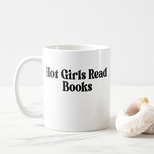Mug Hot Girls Lire des livres (Avec donut)