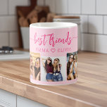 Mug Hot Pink Best Friends 3 Photo Collage Keepsaké<br><div class="desc">Célébrez votre amitié avec Hot Pink Best Friends 3 Photo Collage Keepsaké Coffee Mug. Cette tasse vibrante présente un magnifique collage de trois photos chères, capturant des moments inoubliables avec vos meilleurs amis. Le design rose-chaud apporte une touche amusante et élégante, ce qui en fait une pièce exceptionnelle pour tous...</div>