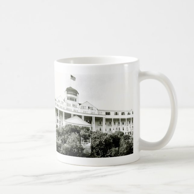 Mug Hôtel grand, île de Mackinac, noire et blanche (Droite)