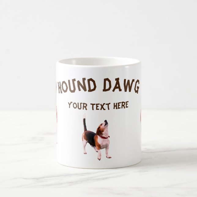 Mug Hound Dawg Beagle Funny Personnalisé (Centre)