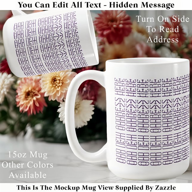 Mug Housewarming Custom Address Hidden Message Trendy (Créateur téléchargé)