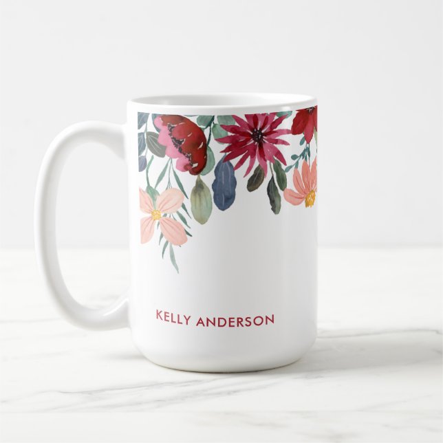 Mug Housse de feuillage à monogramme tendance botaniqu (Gauche)