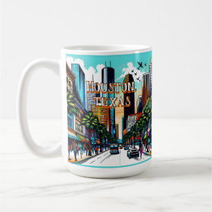 Mug Houston, Texas Downtown City View Art Abstrait