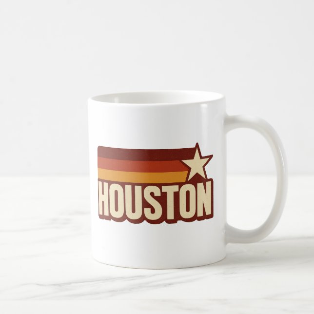 Mug Houston Texas Retro Vintage Star Design (Droite)