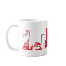 Houston, Texas Skyline, Rouge - Line Art