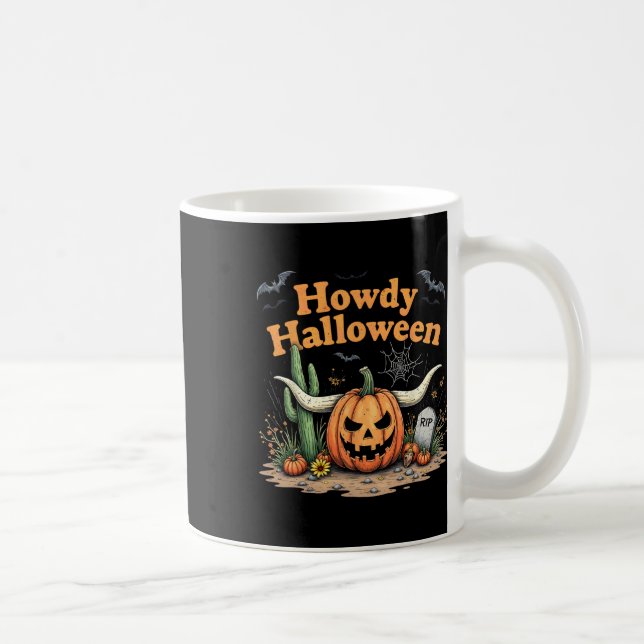 Mug Howdy Halloween Citrouille Skull Desert Western Sc (Droite)