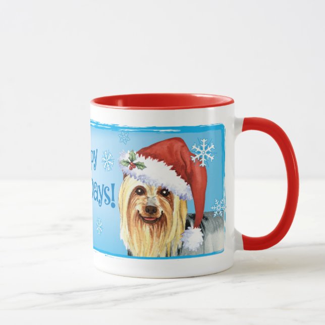 Mug Howlidays heureux Terrier soyeux (Droite)