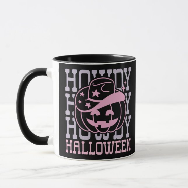 Mug Howly Halloween Citrouille Cowboy Casquette Black  (Gauche)
