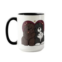 Hugging Newfoundland Dog Puppies