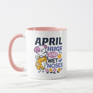 Mug Hugs d'avril et nez mouillé - Cute chien et chat a