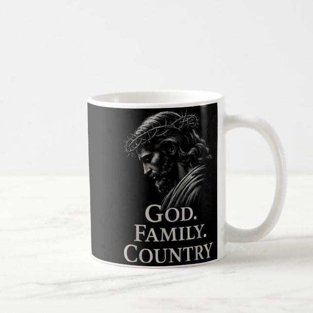 Mug Hugvyn God Family Country Jesus Christian Faith Mi (Droite)