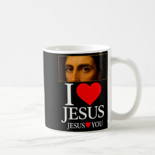 Mug Hugvyn J'aime Jésus Je Cœur Jésus Foi Américaine C