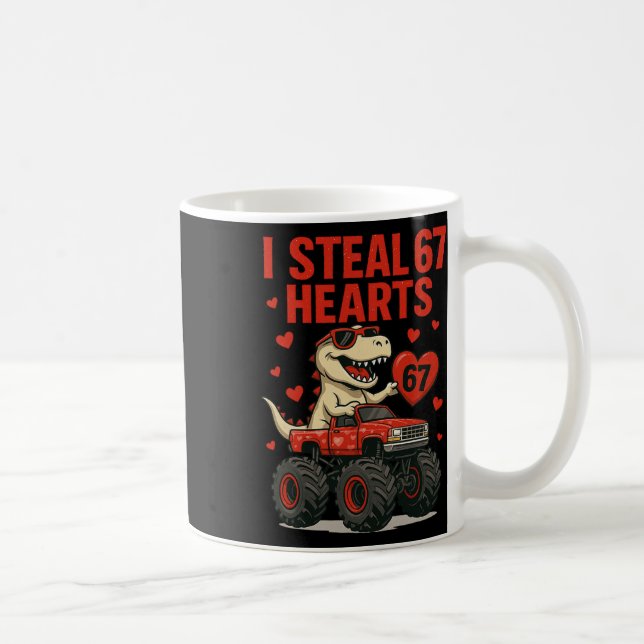Mug Hugvyn je vole 67 cœurs Saint-Valentin dinosaure m (Droite)