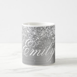 Mug Huile d'argent Glittery personnalisée