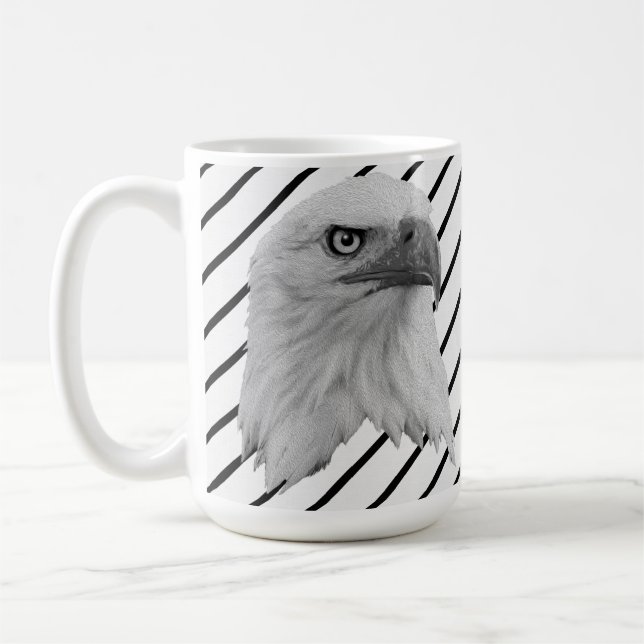 Mug Huile de peinture de visage d'aigle chauve, (Gauche)