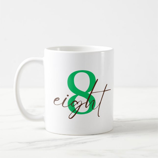 Mug Huit 8 ans d'anniversaire avec personnalisation (Gauche)