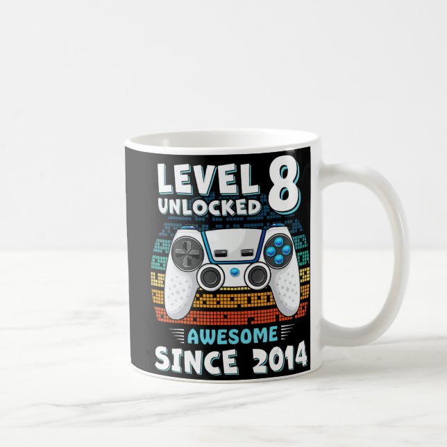 Mug Huit 8ans Anniversaire Son garçon amusant Gamer 8e (Droite)