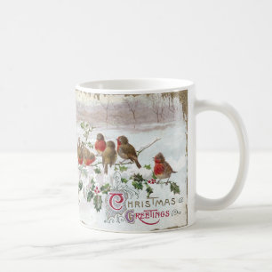 Mug Huit merles anglais sur Noël de cru de houx